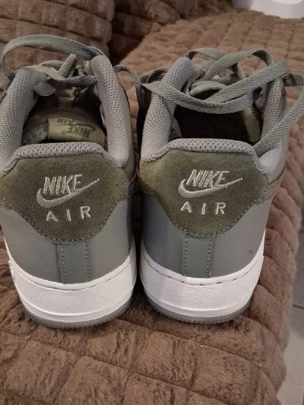 Nike Olive Green and Gray Low-Top Sneakers
